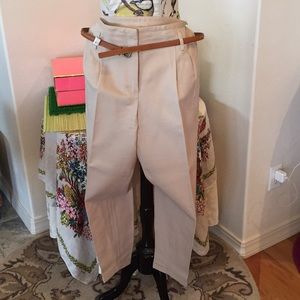Zara Basics Khaki Straight leg Pants NO BELT